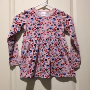 NWOT Hanna Andersson girls Floral bird pattern dress Long Sleeve cotton size 6-7